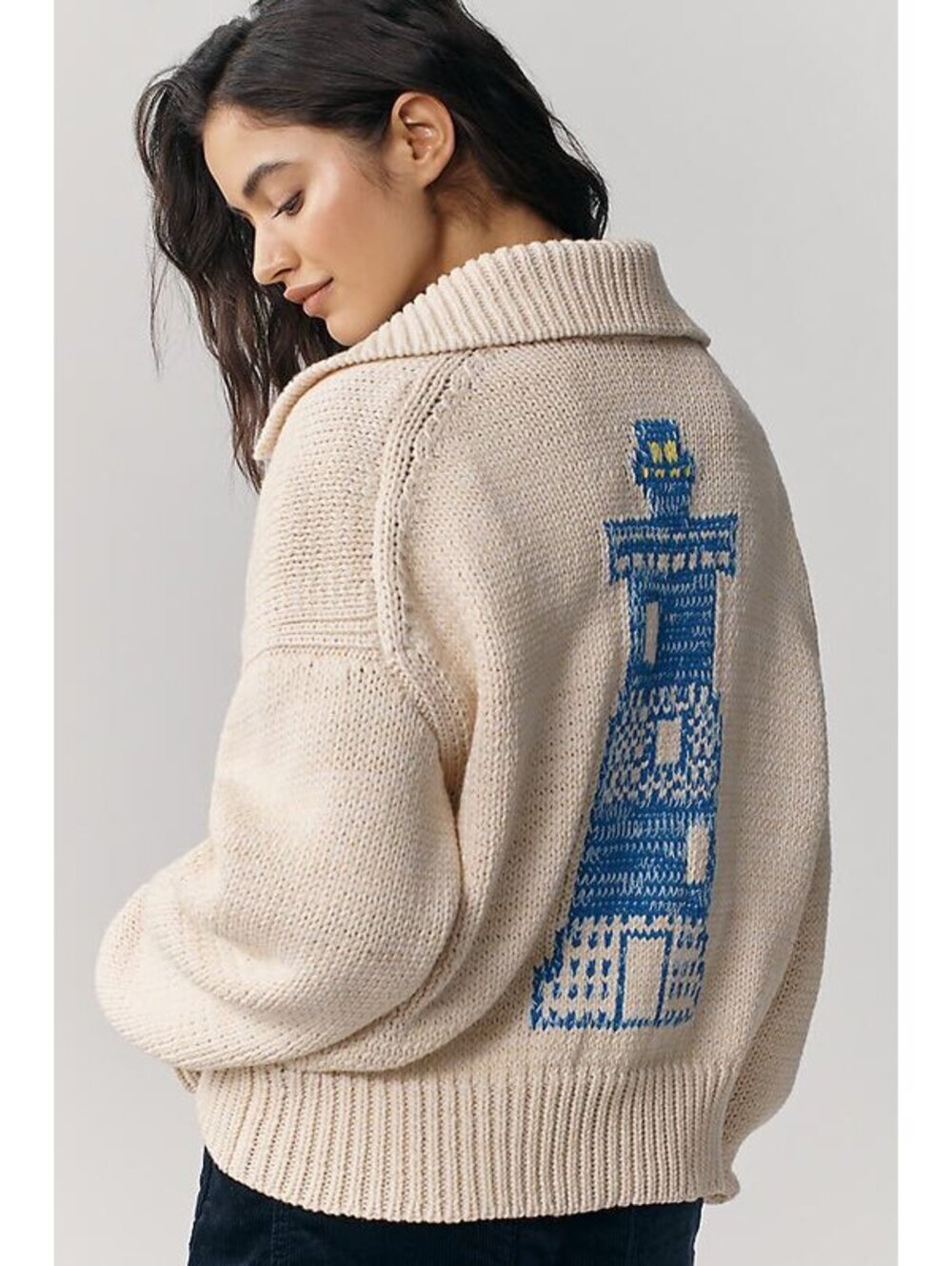 NWT Anthropologie x Maeve Collared V-Neck Cardigan Sweater Size M